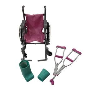 Our Generation Doll Hospital Set Wheelchair Crutches Boot 18 inch Play Pretend